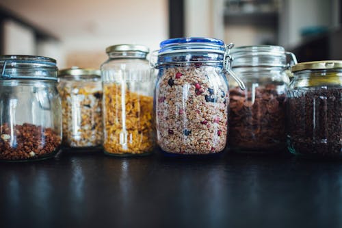 Free Food in Jars Stock Photo