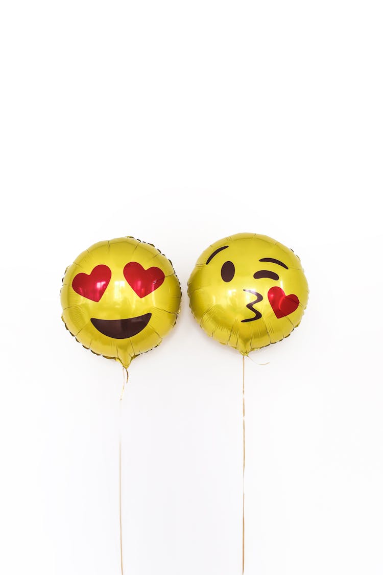 Yellow Balloons With Emoji Icons 