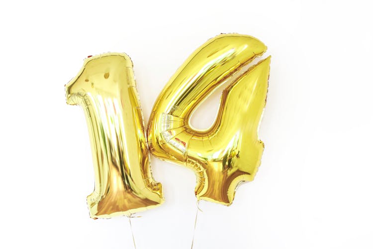 Gold Number Balloons