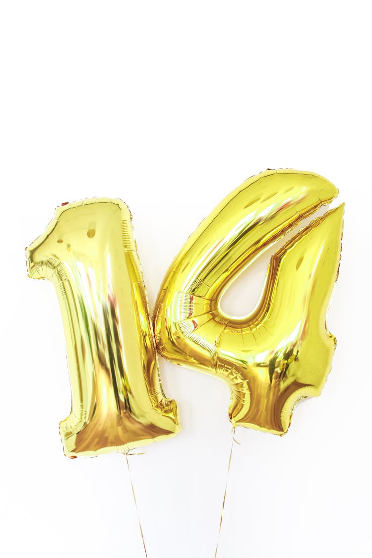 Gold Number Balloons