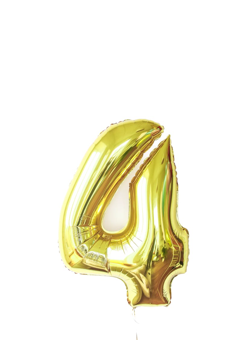 Gold Number Balloon