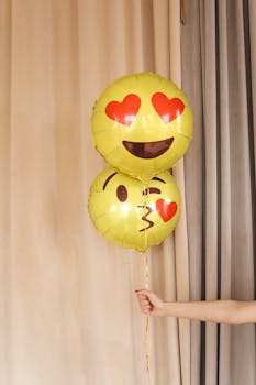 Foil Balloons with Emoji Icons 