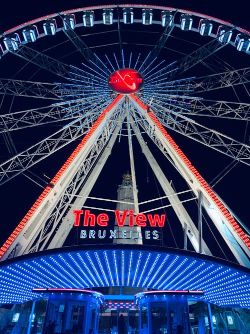 Red and White Ferris Wheel