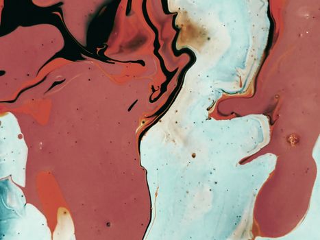 A colorful, abstract acrylic paint artwork featuring bold swirling patterns.