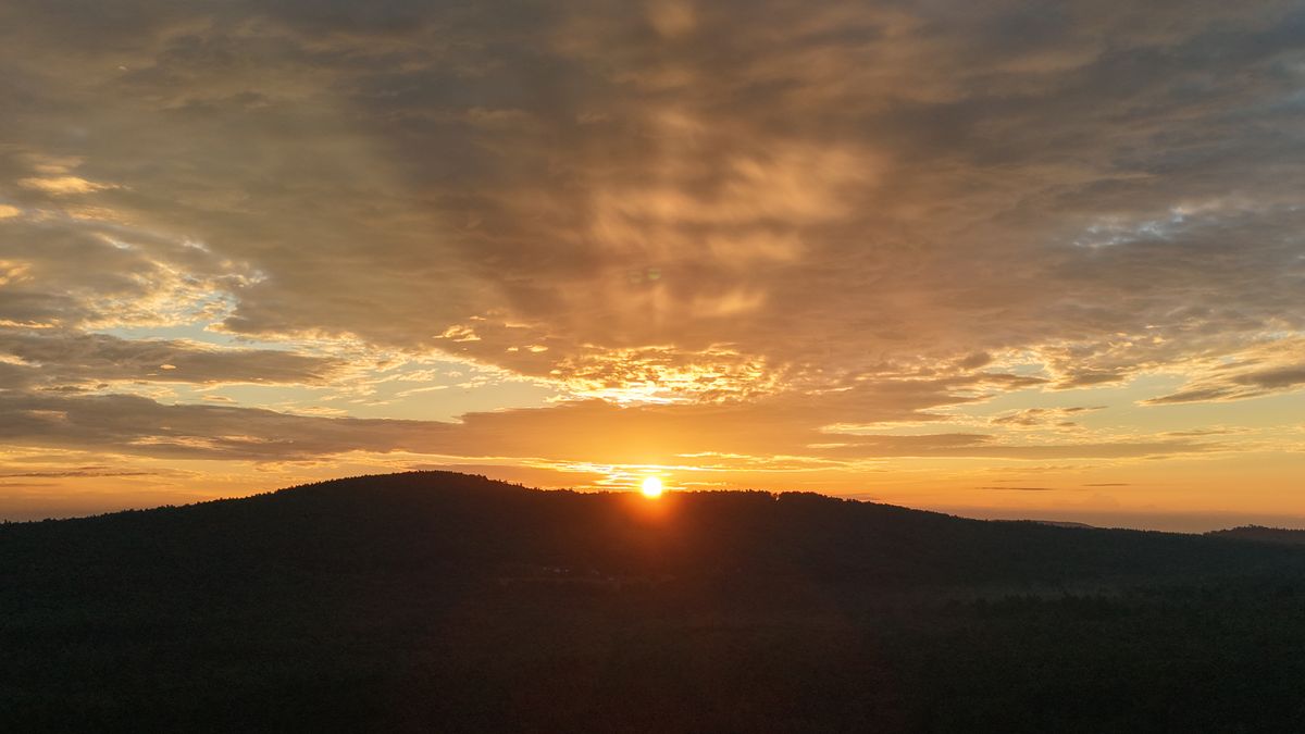 Sunrise over mountain peaks