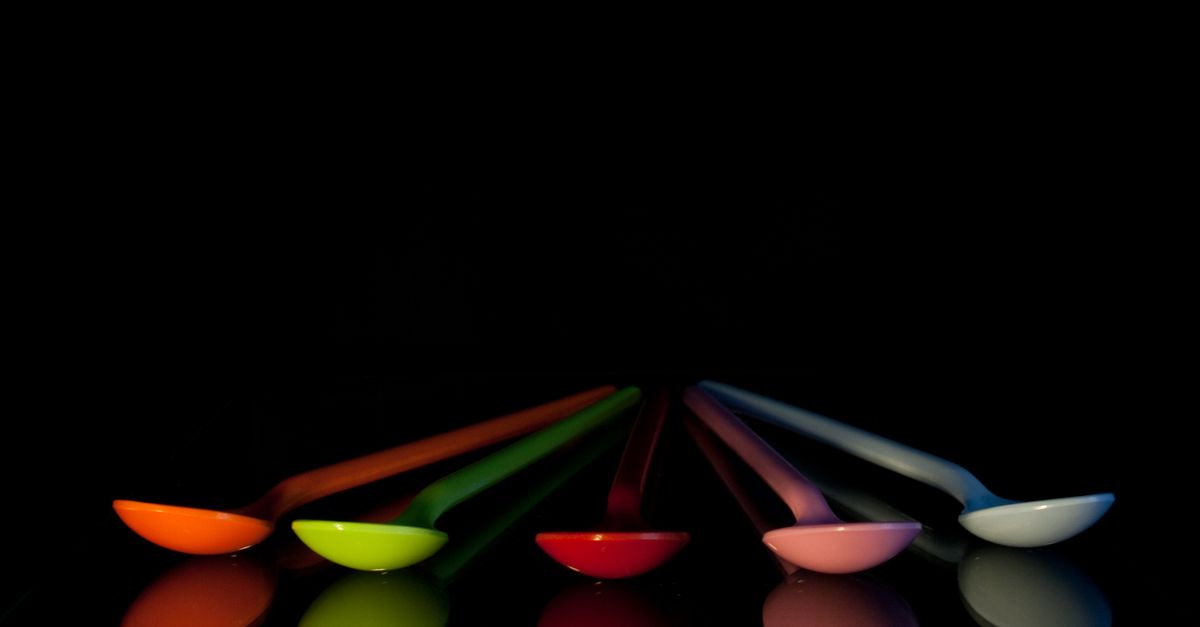 Spoon Color Code Five Assorted-color Spoons on Black Surface · Free Stock Photo
