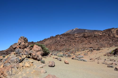 Free Explore the rugged beauty of Mount Teide's volcanic landscape under a clear blue sky in Tenerife. Stock Photo
