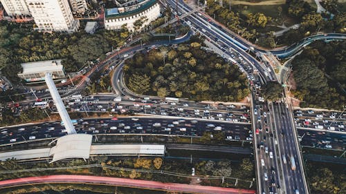 Free Aerial View of Highway Stock Photo