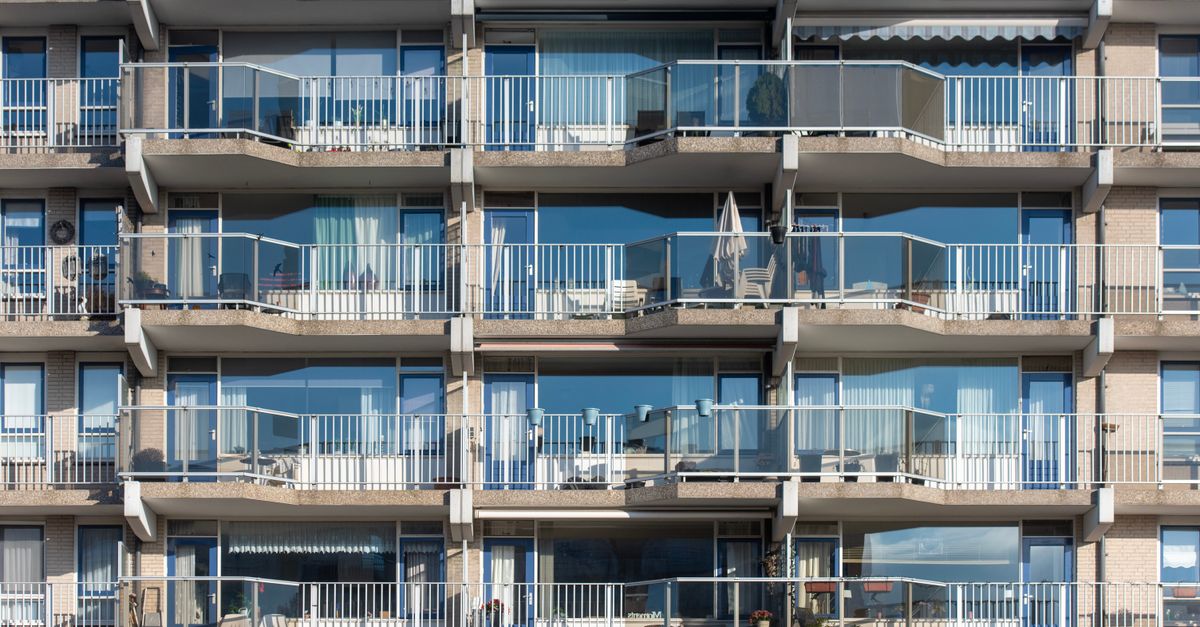 Apartment facade with balconies