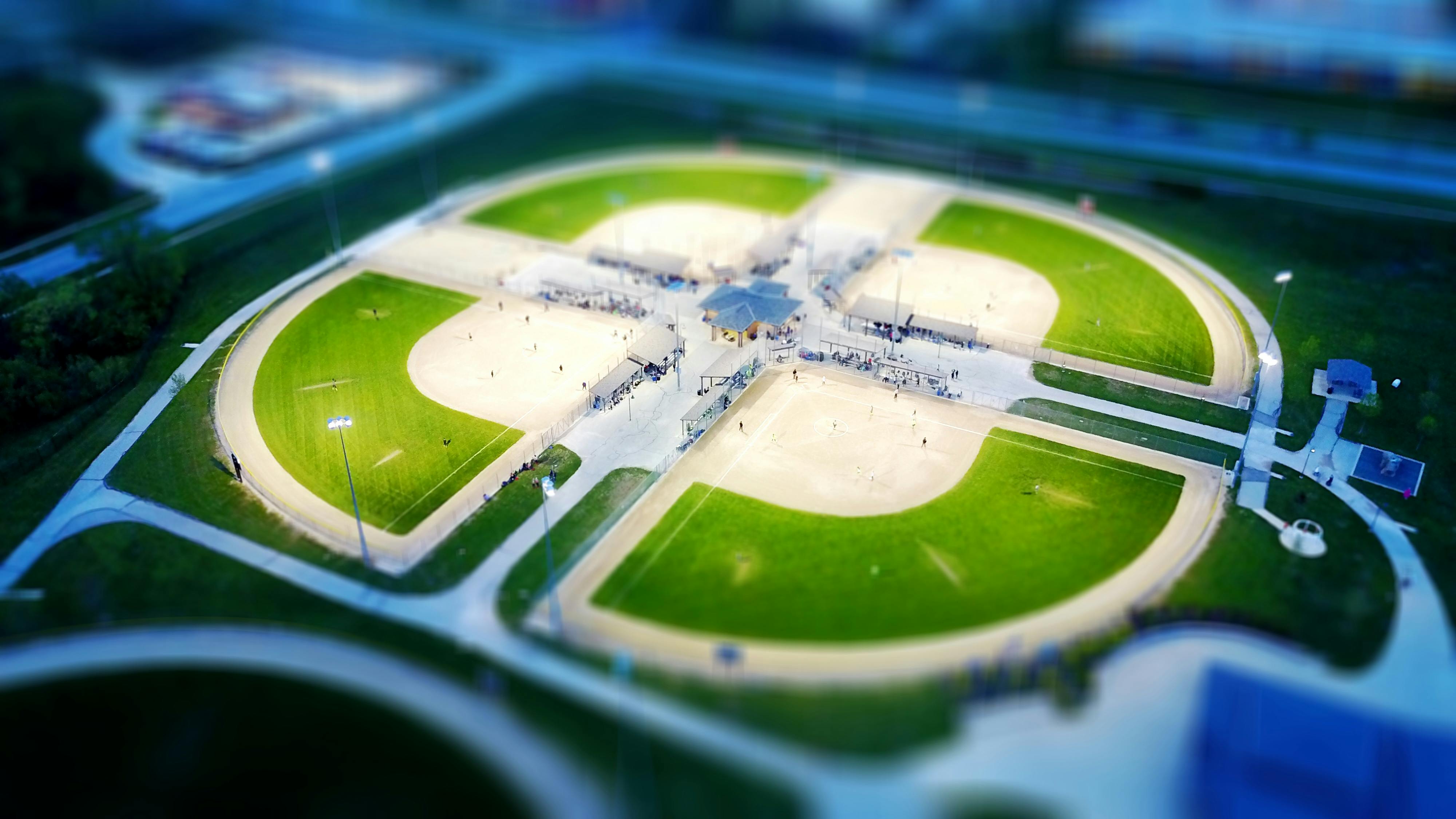Free stock photo of aerial view, softball
