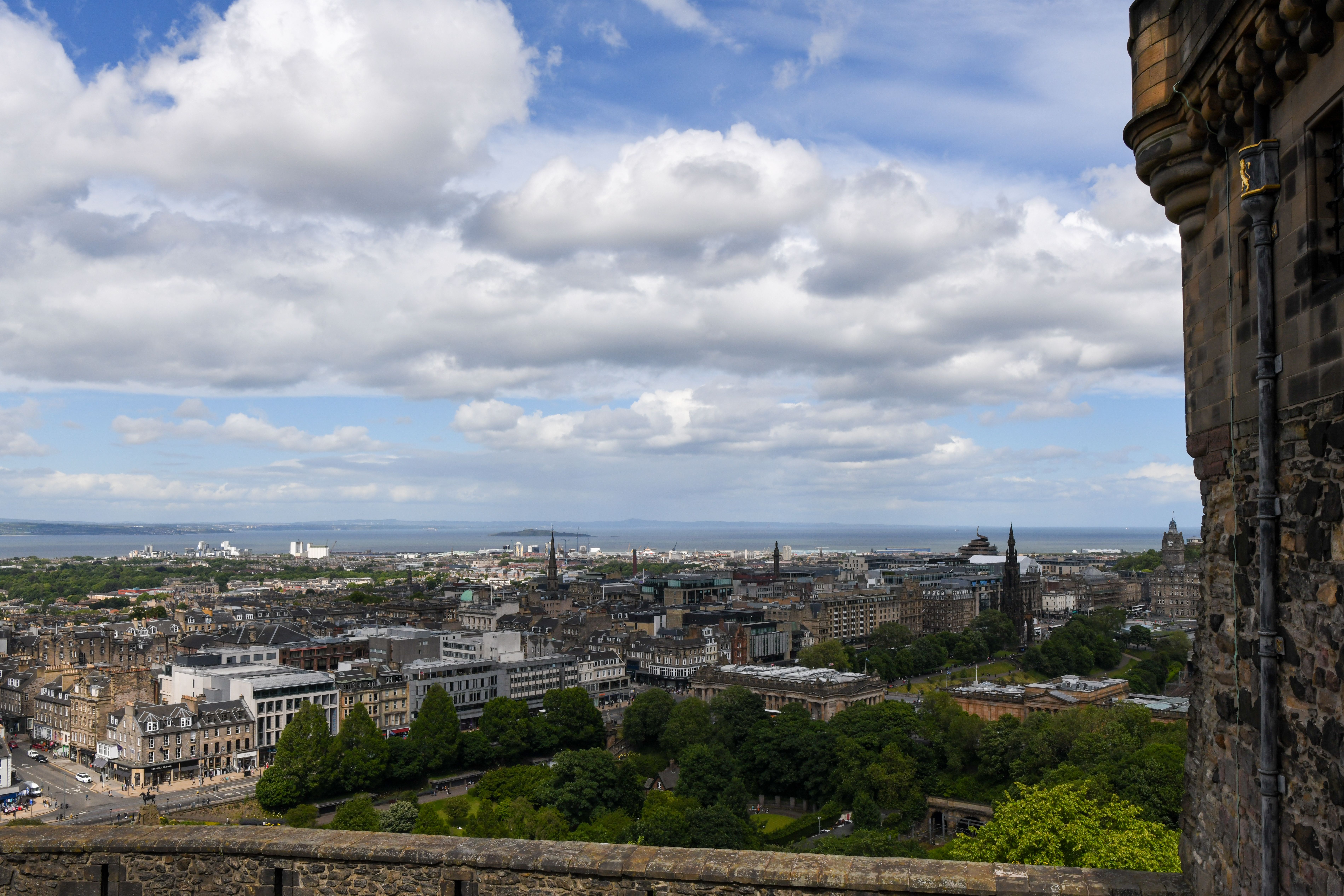 Edinburgh Castle perched on volcanic rock