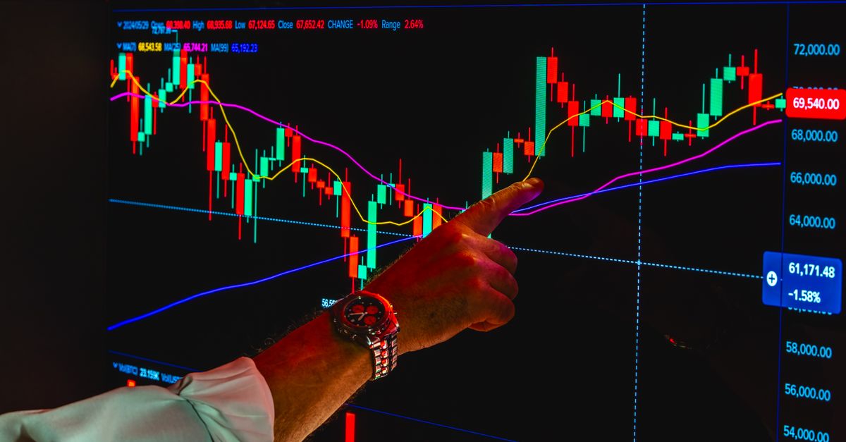 Abstract editorial data-visualization illustration in balanced, blue-toned tones representing HYPE and the broader cryptocurrency market — crypto scenario analysis.