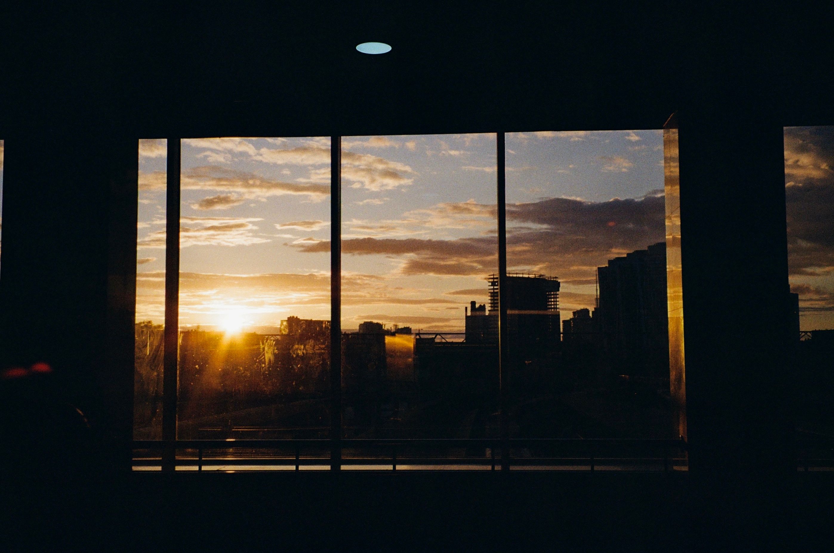 silhouette hospital window skyline