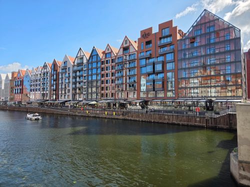 Free Vibrant new architecture along the waterfront in Danzica, Pomerania, showcasing modern design. Stock Photo