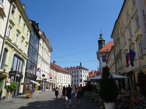 Free Explore the vibrant architecture and lively street life in Ljubljana, Slovenia, on a sunny summer day. Stock Photo