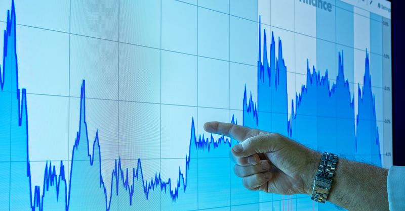 Abstract editorial data-visualization illustration in balanced, blue-toned tones representing ZEC and the broader cryptocurrency market — crypto scenario analysis.