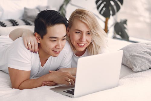 Free Man And Woman In White Shirt Stock Photo