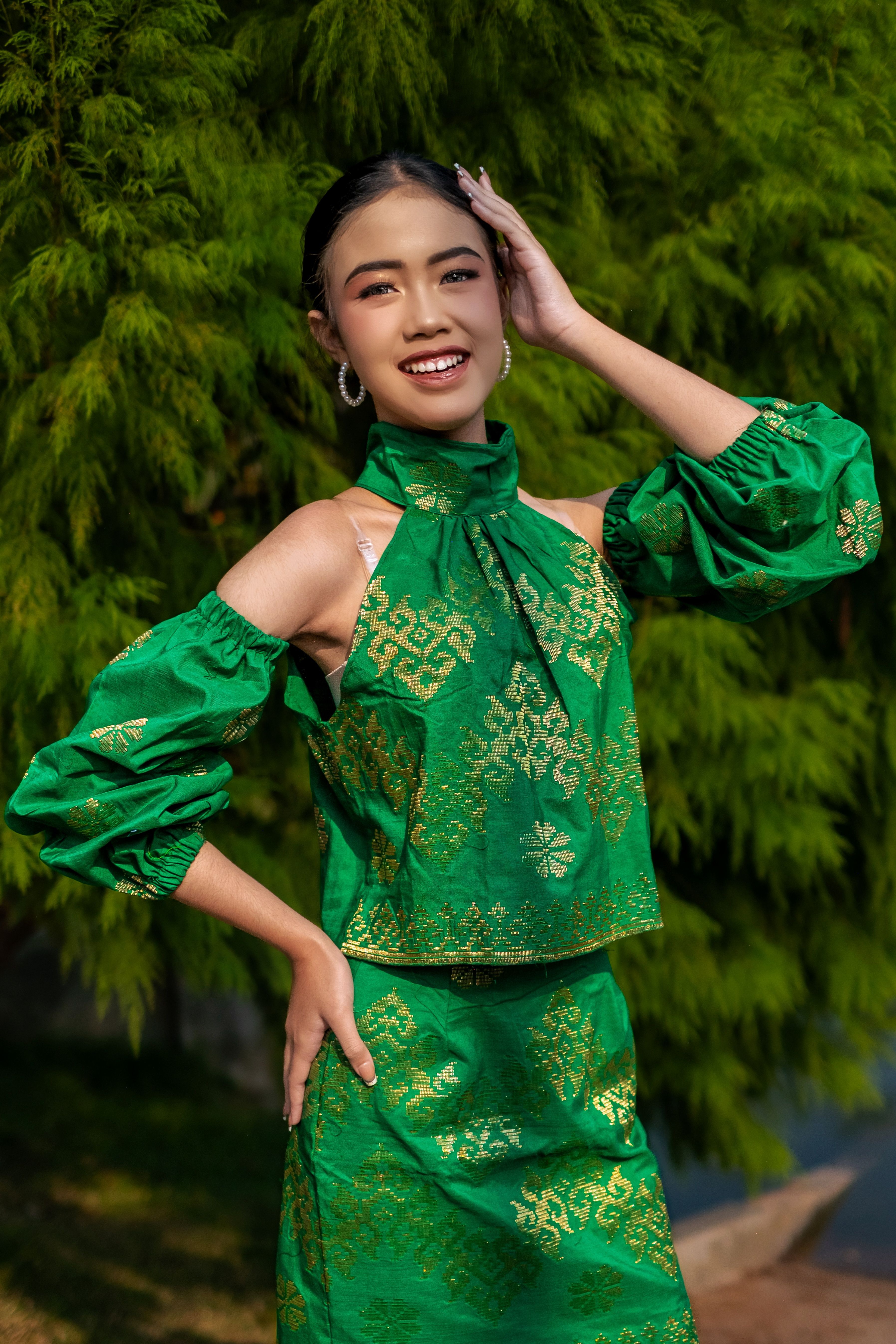 Blusa Ciganinha Floral Verde