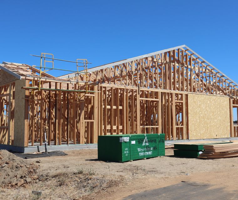 House with a new addition under construction