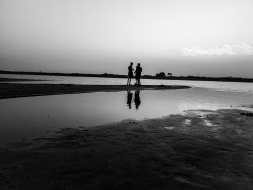 Black and white beach