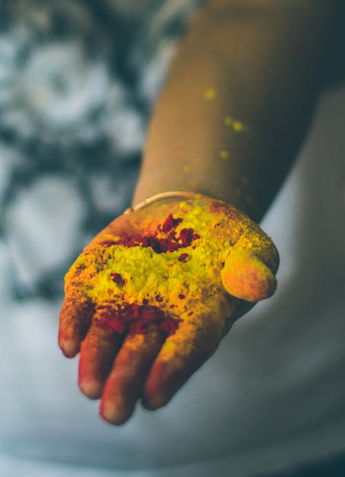 Free Palm With Colored Powder  Stock Photo