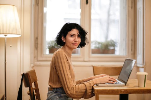 Free Woman Working at Home Stock Photo
