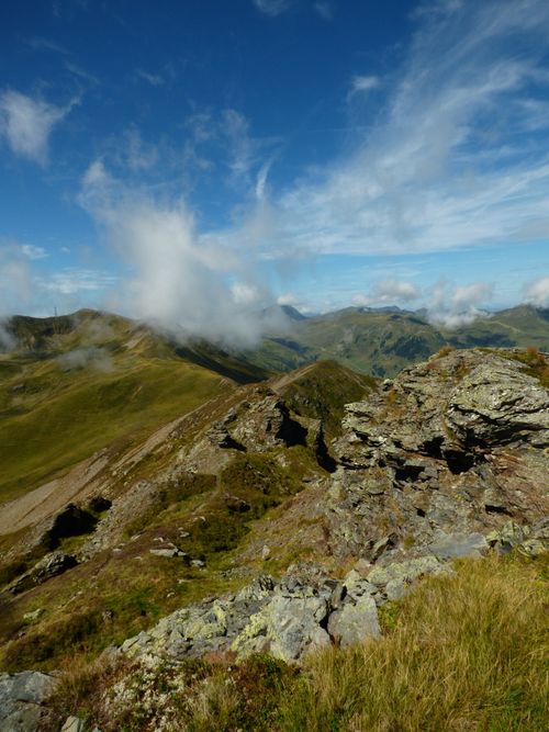 Free Breathtaking view of a mountainous landscape under a clear blue sky. Stock Photo