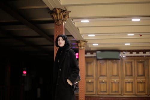 Woman Wearing Black Coat