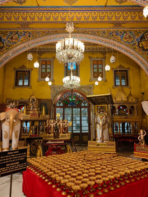 Free Explore the ornate interior of a Jain temple in Ajmer, India, showcasing traditional art and architecture. Stock Photo