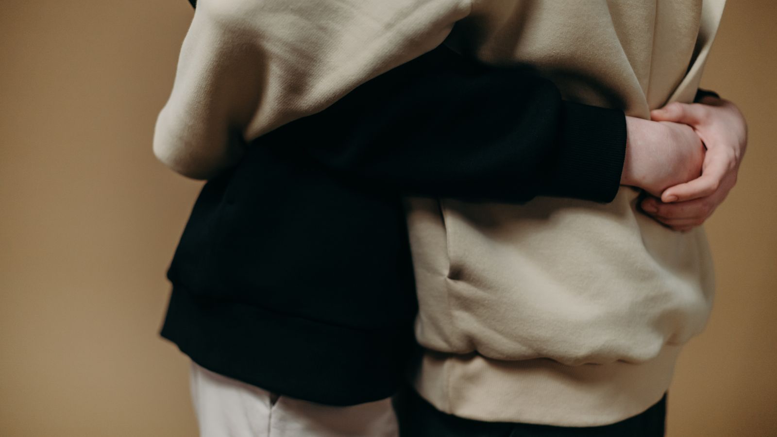 A couple embracing, reconnecting
