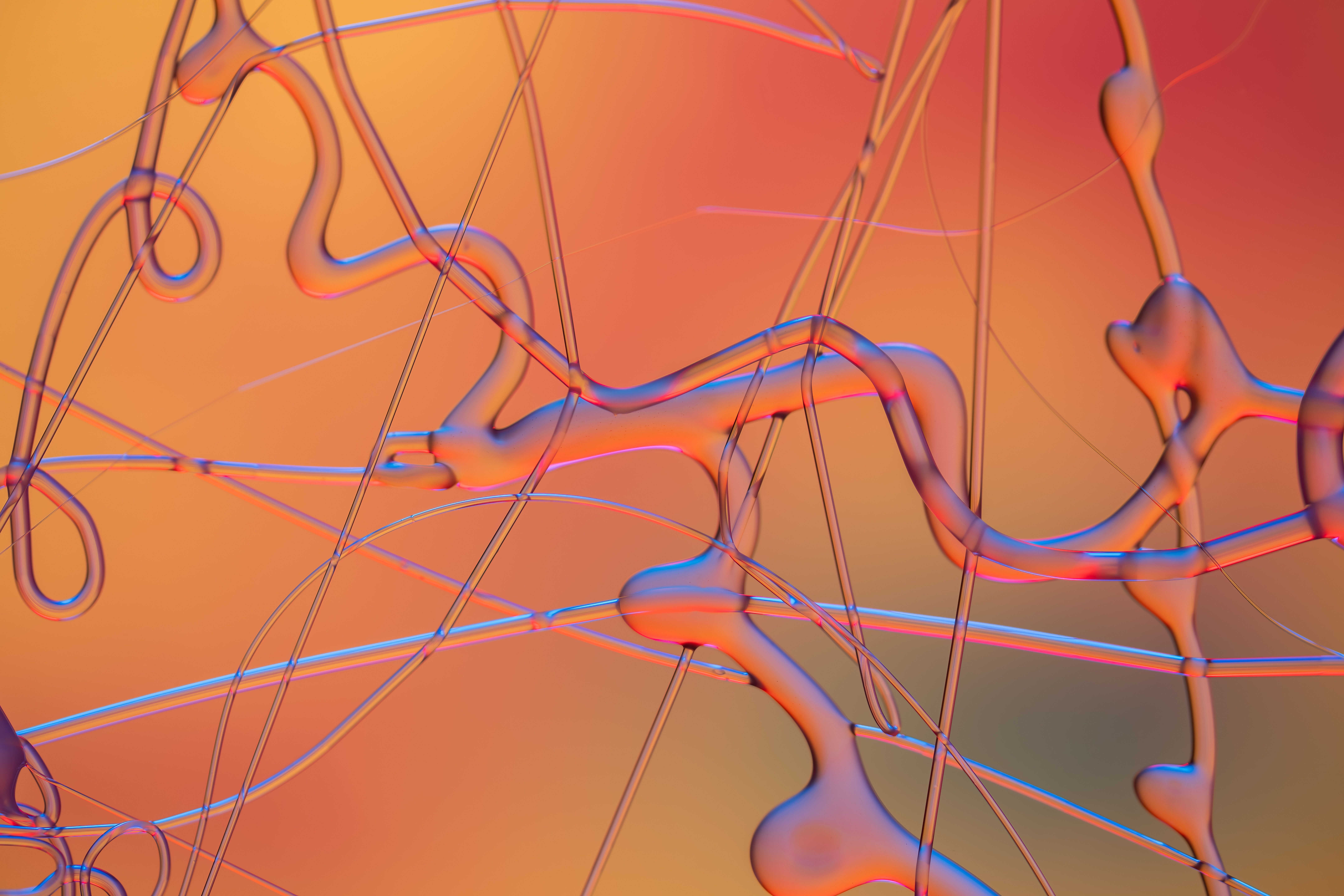 Explore dynamic curves and vibrant hues in this abstract art piece showcasing fluid lines and futuristic design.