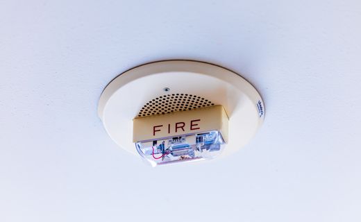 Smoke detector on a ceiling
