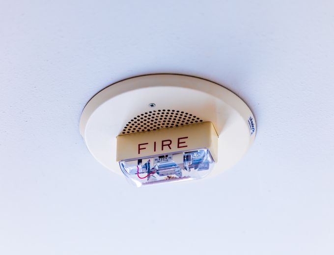 Smoke detector on a ceiling