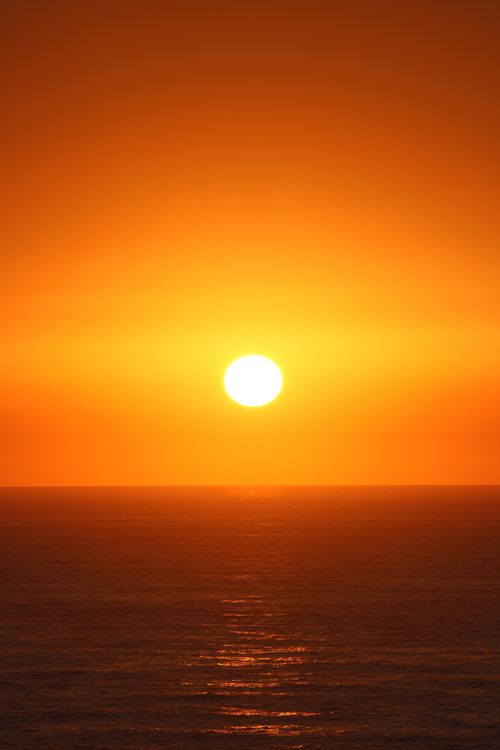 Free Captivating sunset over the Atlantic Ocean with vibrant orange hues in Rabat, Morocco. Stock Photo