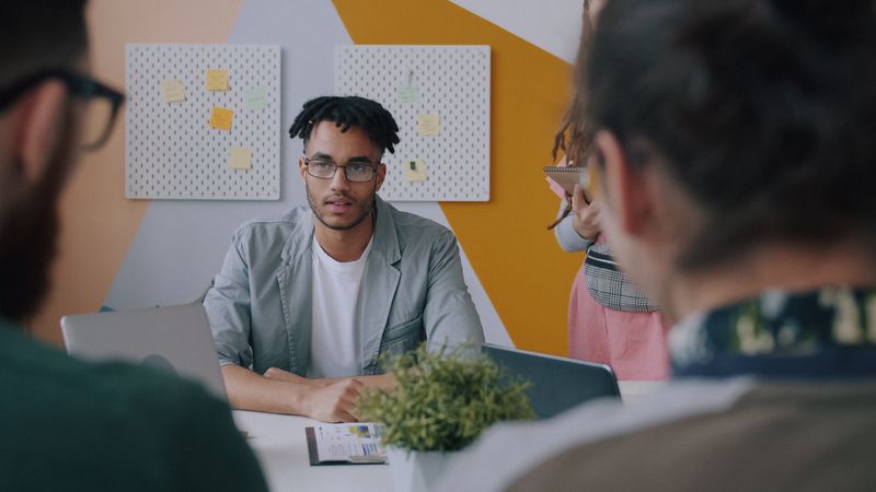 Young professionals engaging