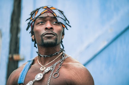 Man Wearing A Bandana On His Head