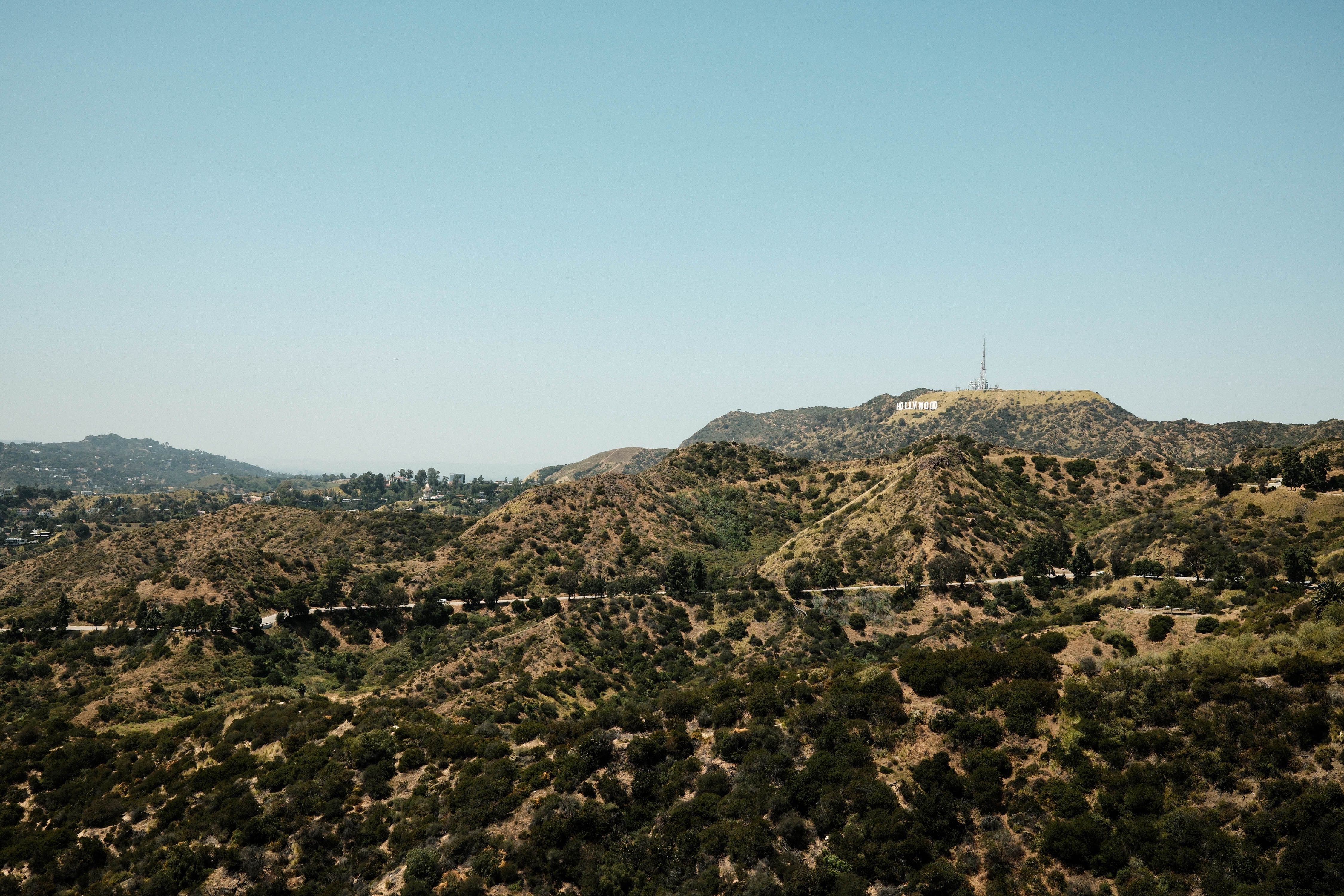 Captivating landscape of Los Angeles's Hollywood Hills with the iconic Hollywood Sign in view.