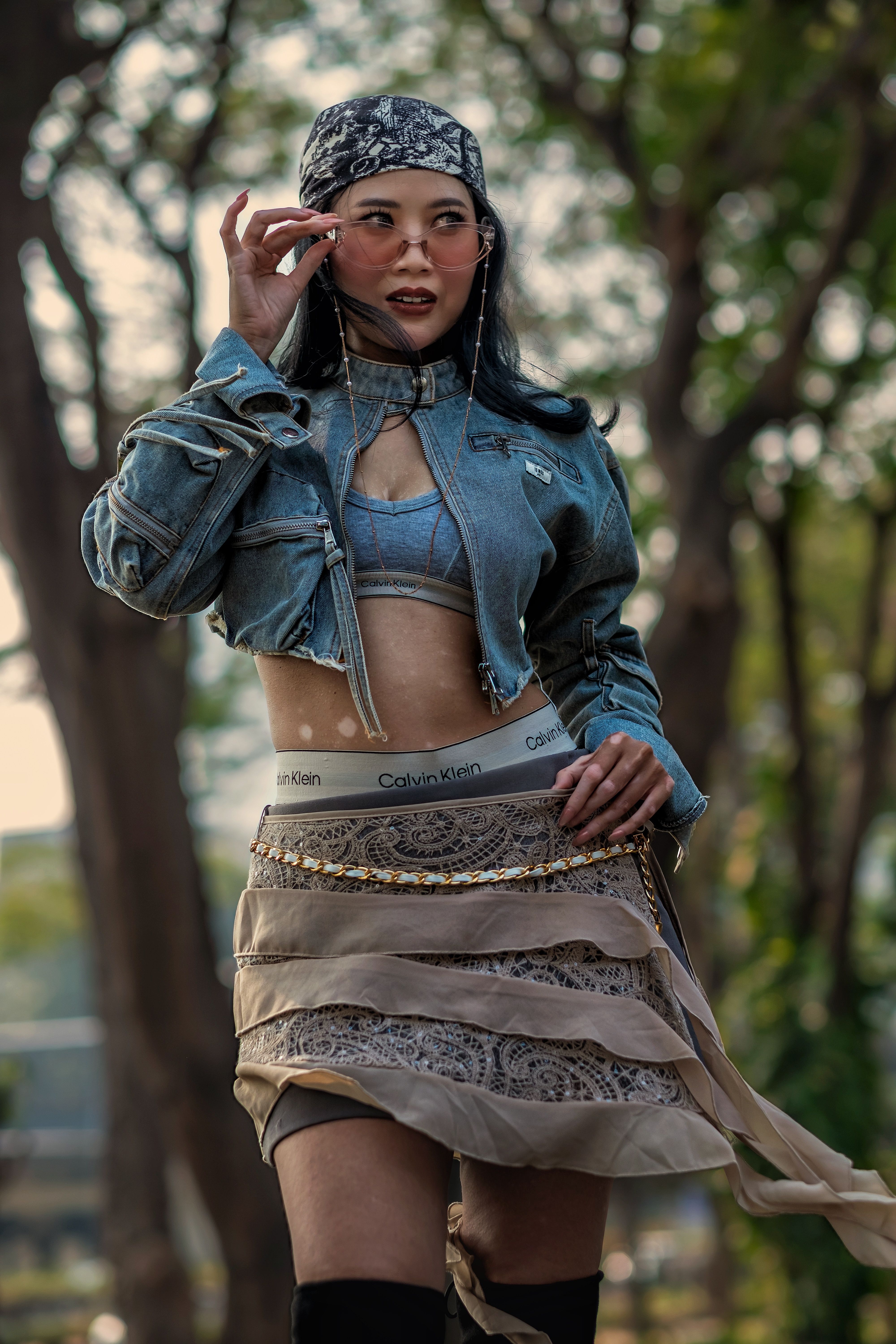 Saia Jeans Longa