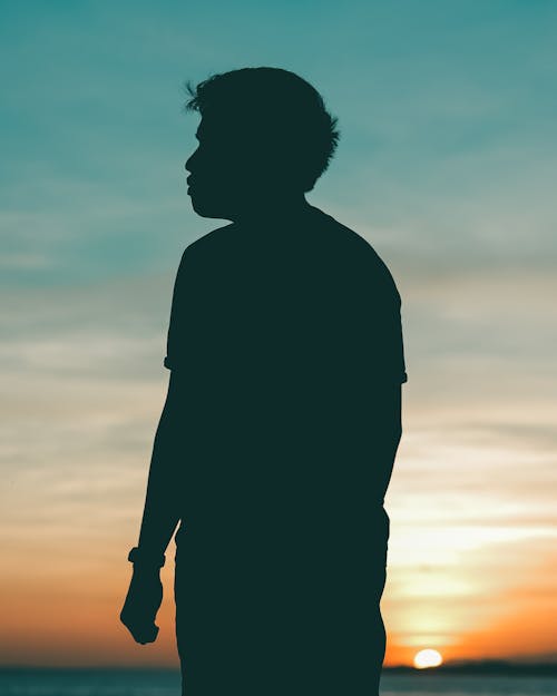 Silhouette Photo of Man During Sunset