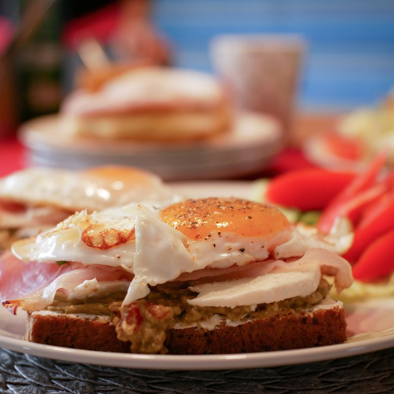 Sheet Pan Egg Breakfast Sandwiches with Ham and Swiss