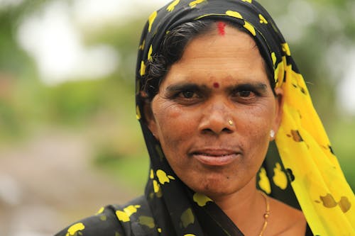 Woman With Scarf On Her Head