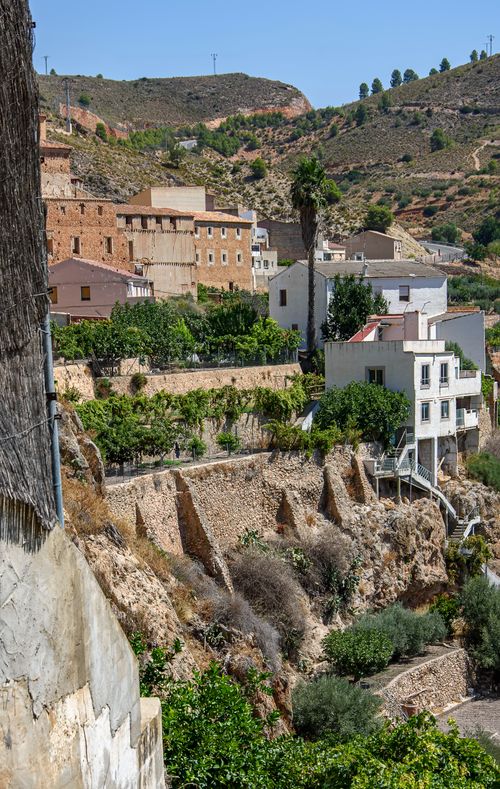 Free Charming village Liétor in Castilla-La Mancha with picturesque hillside views. Stock Photo