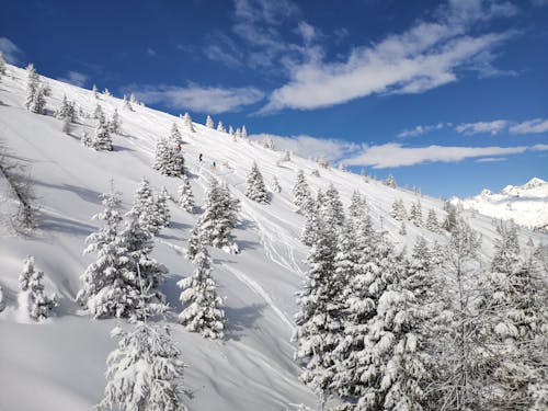 Snow Covered Mountain Under Blue Sky