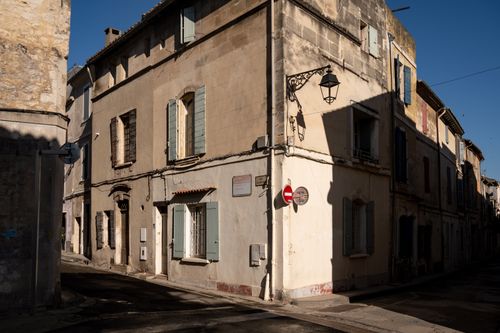 Free Charming historical building corner in Arles, Provence, France. Stock Photo