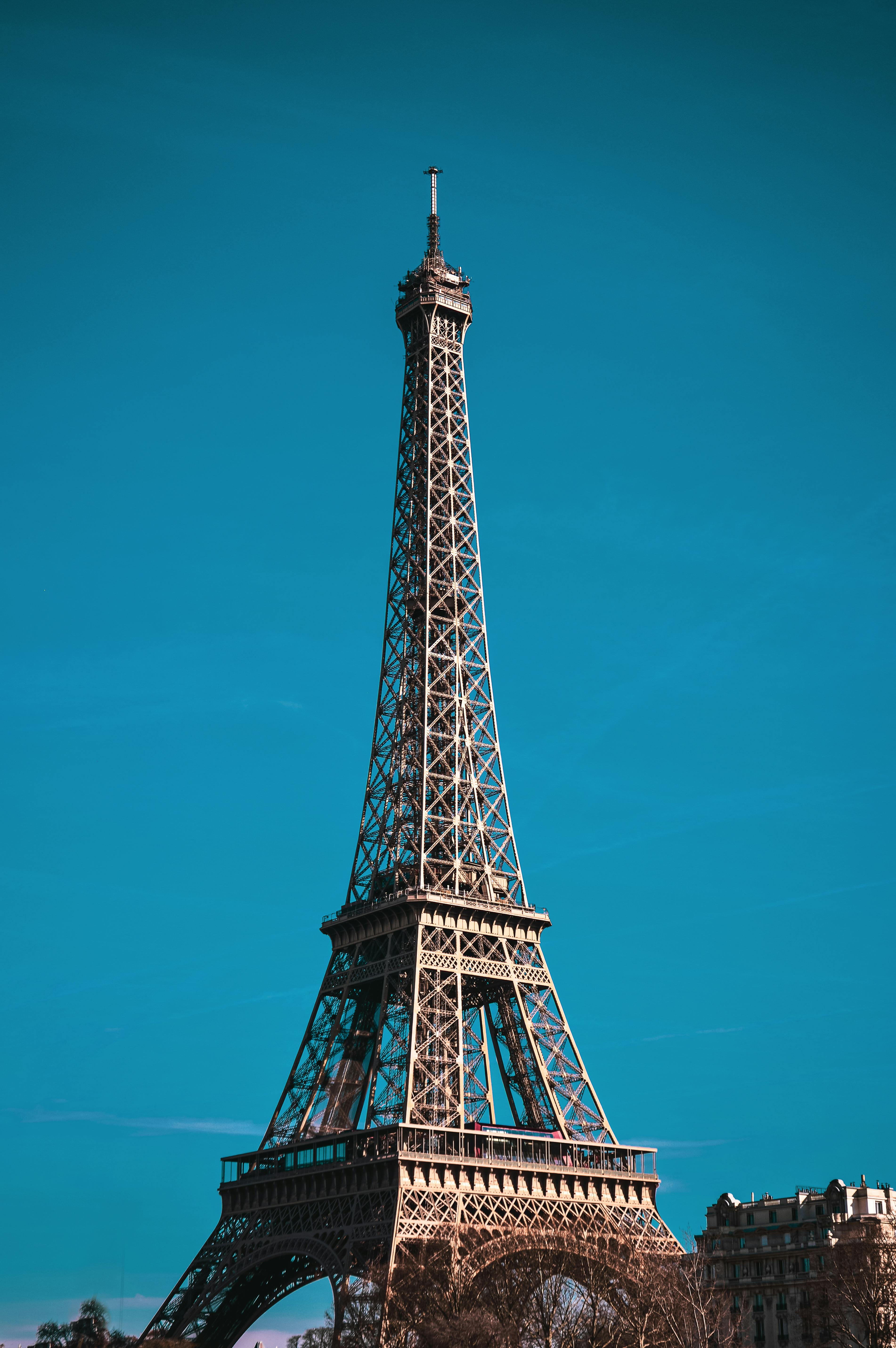  Eiffel  Tower  Under Blue  Sky  Free Stock Photo