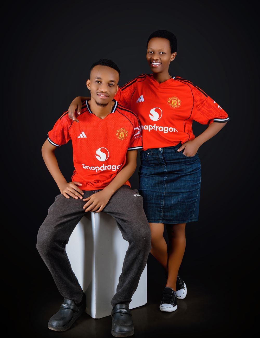 Teammates in matching Purity Match Day Jerseys
