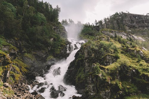 Waterfalls In A Mountain