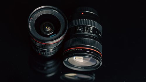 Free Detailed image of camera lenses showcasing modern photography gear. Stock Photo