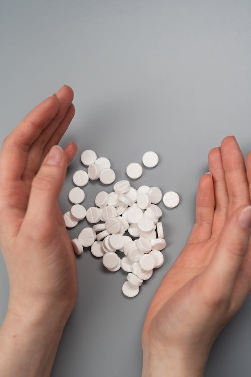 Free White Round Medication Pills  Stock Photo