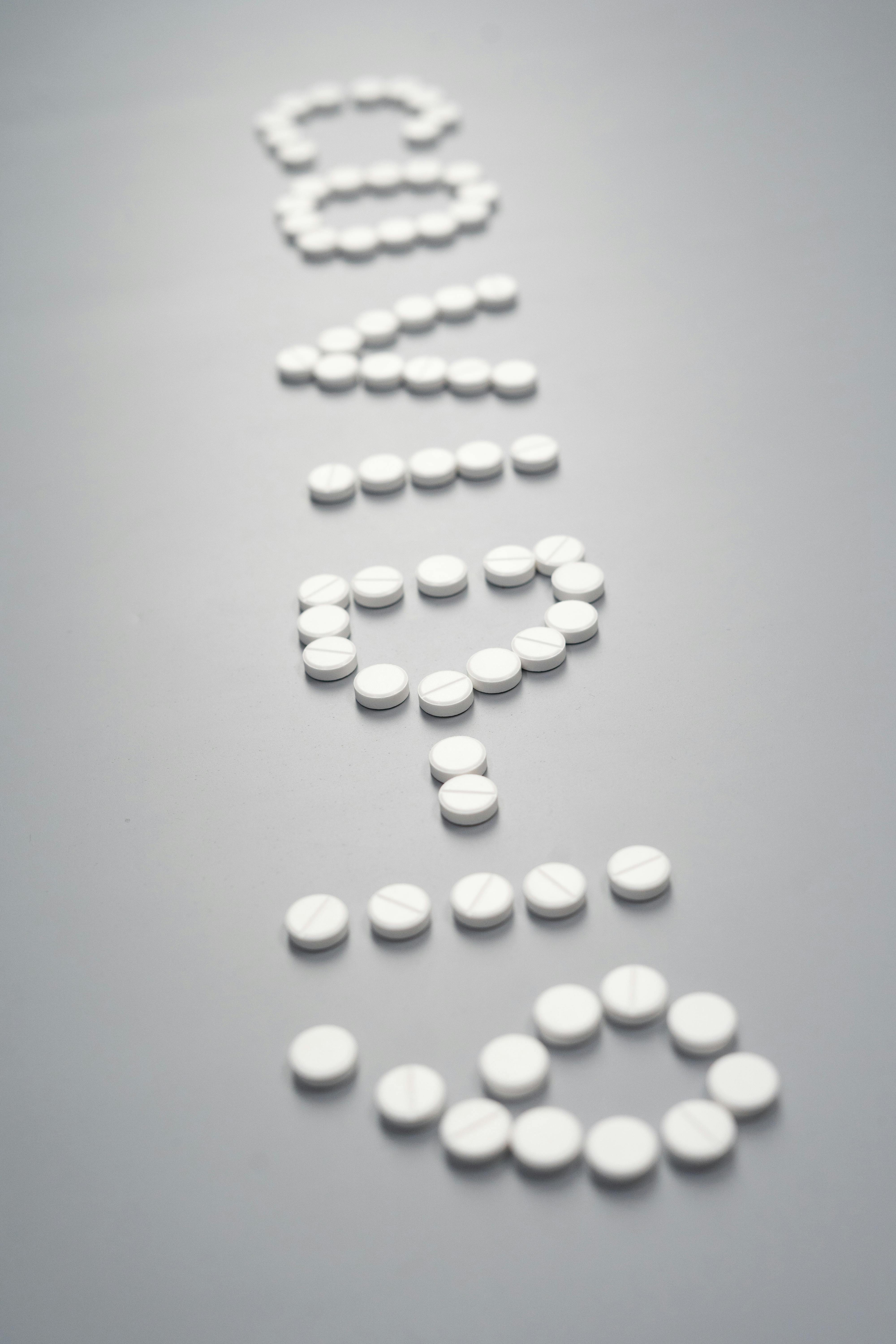 pills on gray background